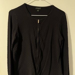 Ann Taylor black sweater.  Zipper in the front, size medium.